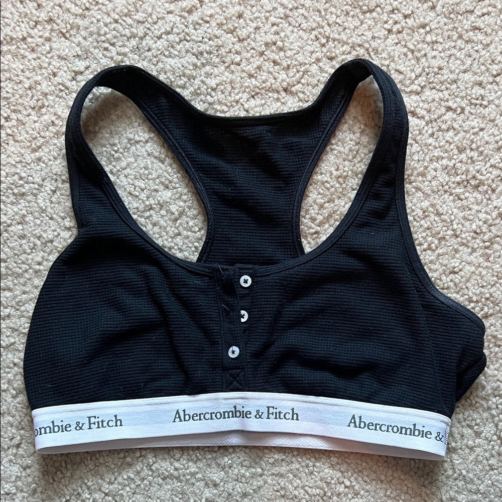 Abercrombie & Fitch Black Racerback Sports Bra
